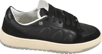 Santha Zwarte Sneakers - Heren - Sneakers - Zwart - 38 EU - Leer - Schoenen