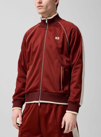 Wales Bonner Mens Motion crochet stripe track jacket