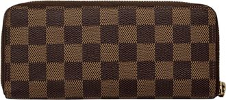 Louis Vuitton Brown Cerise Damier Canvas Red Color Damier Canvas Long Wallet (Bi-Fold) (Pre-Owned)