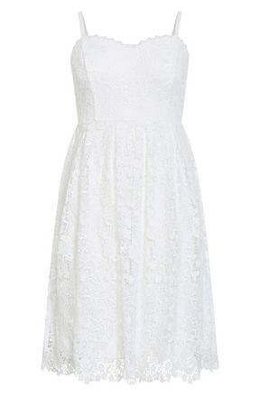 City Chic Scarlet Lace Midi Dress in Ivory at Nordstrom, Size Xxxs
