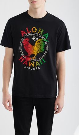 Rip Curl Aloha Hawaii Roster Cotton Graphic T-Shirt in Black at Nordstrom, Size Xx-Large