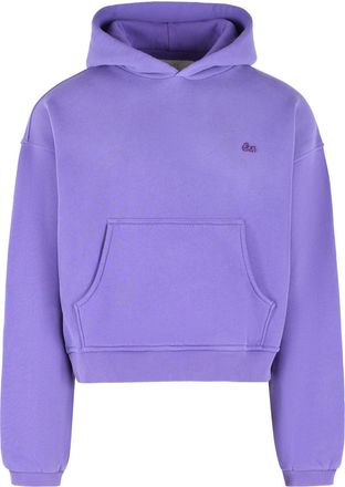 ERL Purple Boxy Cropped Cotton Sweatshirt