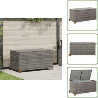 vidaXL The Living Store Contenitore da Giardino Grigio Chiaro 120x65x61 cm Polyrattan - Contenitore per cuscini