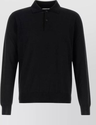 The Row cashmere selio polo shirt ribbed collar cuffs