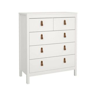 Dmora Dmora - Cajonera Nicholas, C&oacute;moda Multiusos, C&oacute;moda De Dormitorio, Gabinete Con Cajones, 82x38 H99 Cm, Blanco