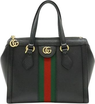 Gucci Pre-owned Ophidia Leren Handtas - Dames - Vintage Handtas - Zwart - ONE Size - Leer - Vintage