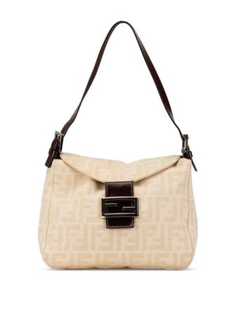 Fendi 2000-2010 Zucca Canvas Double Flap Mamma shoulder bag - Brown