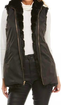 Fabulous Furs Reversible Zip Vest In Black Mink
