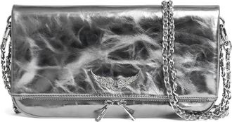 Zadig&Voltaire Rock Vintage clutch bag - women - Calf Leather - One Size - Grey