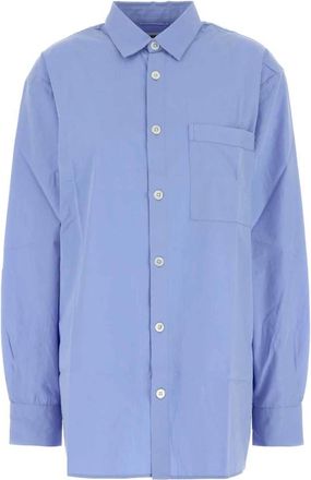 Tekla Poplin Pyjamas Shirt - Heren - Casual Overhemden - Blauw - M - Katoen - Overhemden