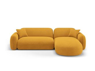 CXL by Christian Lacroix Sof&aacute; esquinero modular derecho 4 plazas de terciopelo mostaza