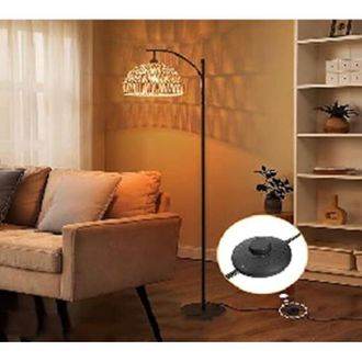 Costway Lampada da terra moderna ad arco da 160 cm con paralume, attacco E26 standard e interruttore a pedale, lampada da terra per soggiorno, camera da letto