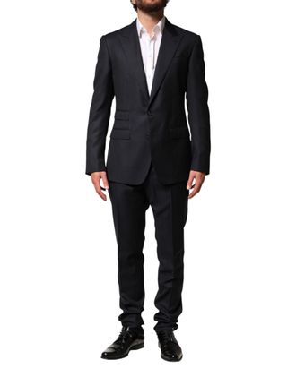 Dolce & Gabbana Black Wool Single Breasted Men 2 Piece Mens Suit