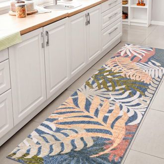 Jonathan Y Designs Tropics Palm Leaves Indoor/Outdoor Rug in Dark Blue/multi at Nordstrom, Size 3Ft 0In X 5Ft 0In