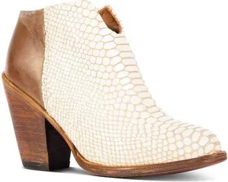 Freebird by Steven Detroit Croc Embossed Leather Bootie in White Snake at Nordstrom, Size 10
