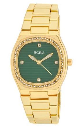BCBGeneration Cabinet Crystal Bracelet Strap Watch, 33mm in Gold at Nordstrom Rack