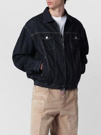 Dsquared2 cashmere denim single-breasted coat