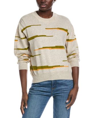 Brodie Glitch Zebra Wool & Cashmere-Blend Sweater