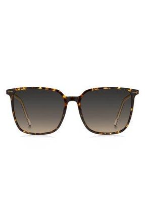 BOSS 57mm Rectangular Sunglasses in Havana Yellow at Nordstrom Rack