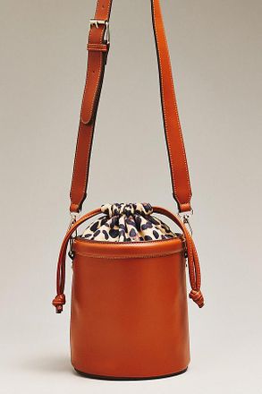 Maeve Faux Leather Cinched Bucket Bag
