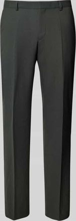 HUGO BOSS Slim Fit Anzughose aus Schurwoll-Mix mit Leinen-Anteil Modell Leon in Dunkelgruen, Gr&ouml;&szlig;e 27