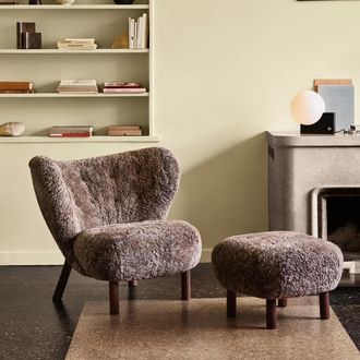 &tradition Pouf ATD1, Sheep Moonlight / Eiche ge&ouml;lt