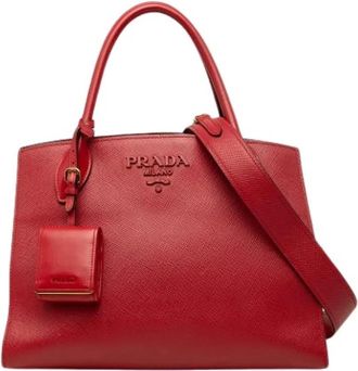 Prada Pre-owned Vintage Satchel - Dames - Vintage Handtas - Rood - ONE Size - Leer - Vintage