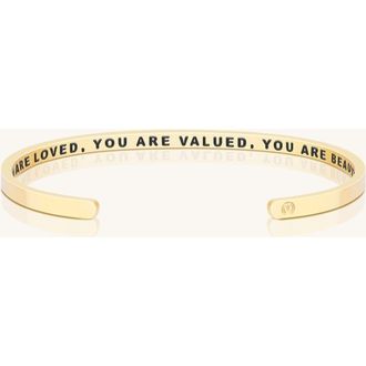 Mantra You Are Loved, You Are Valued, You Are Beautiful (within) bracelet in Inside - Yellow Gold at Nordstrom