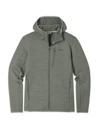 Stio | Mens Glide Power Stretch Full Zip Hoodie, Size Extra Large in Canyon Rock Heather