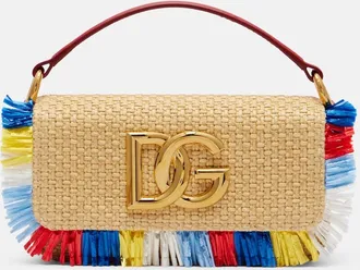 Dolce & Gabbana 3.5 Small raffia-effect crossbody bag