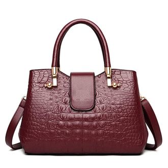 Generic Fashion Crocodile Purses and Handbags for Women Top Handle Satchel Crossbody Bag Large Ladies Tote Shoulder Bags (Red)