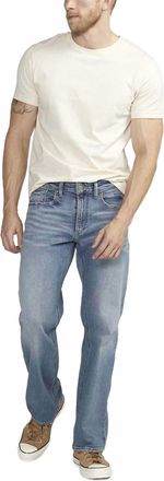 Silver Jeans Co Zac Relaxed Fit Straight Leg Jeans In Light Indigo Wash