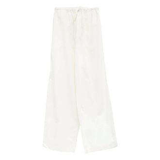 BASERANGE Drawstring Waist Wide Trousers - female - Baserange - Wide Trousers - White - M - Trousers