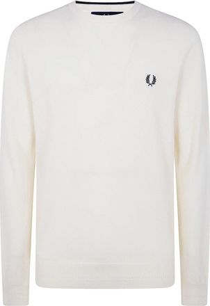 Fred Perry Pique Stitch Jumper - Heren - Ronde hals truien - Beige - S - Katoen - Truien & Vesten