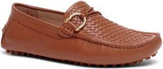 Carlos By Carlos Santana Malone Woven Leather Driver in Coffee at Nordstrom Rack, Size 7.5