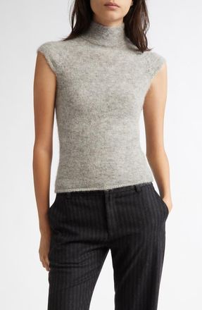 Paloma Wool Husk Mock Neck Cap Sleeve Alpaca Blend Sweater in Grey at Nordstrom, Size Large