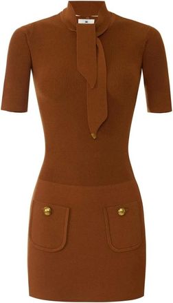 Elisabetta Franchi Dames, Jurken, Bruin, Maat: XS Viscose