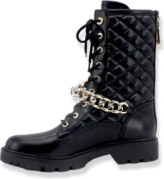 Guess Lace-up Boots - Dames - Veterlaarzen - Zwart - 40 EU - Leer - Schoenen