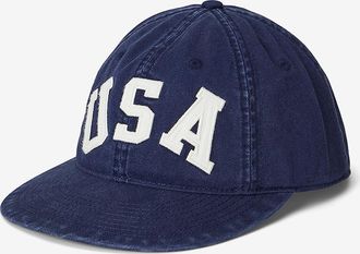 Polo Ralph Lauren Jeans- und Leder-Baseballkappe USA