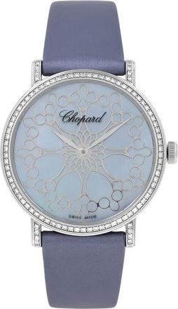 Chopard Pre-owned Chopard Classic 1 Hand Wind Diamond Blue Dial Ladies Watch 17/3154-1211