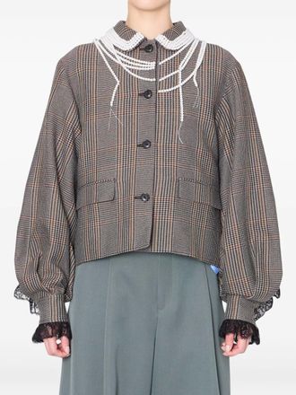 Kolor Geruit jack - Bruin