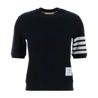 Thom Browne Dames, Truien, Blauw, Maat: 2XS Katoen