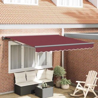 vidaXL Toldo Retr&aacute;ctil Manual Rojo Burdeos 350x250 Cm Tela Vidaxl