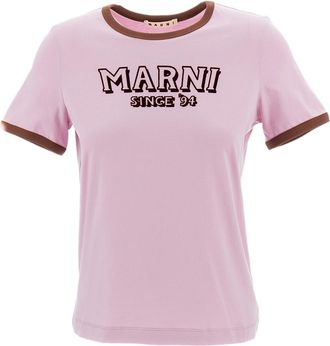 Marni Slim Fit Cotton T-Shirt with Embossed Logo