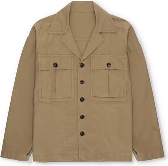 Fortela Solomon Twill Cotton Overshirt in Beige at Nordstrom, Size 54 Eu