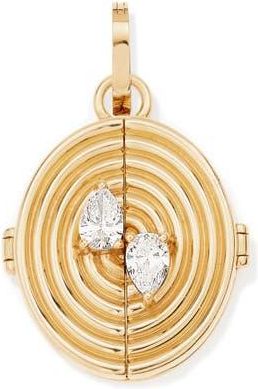 Adina Reyter Diamond Oval Locket Charm in 14K Yellow Gold at Nordstrom