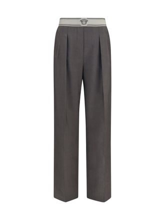 Versace Womens Pants Wool And Mohair Cold Grey Merino Trousers