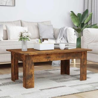 vidaXL Vidaxl - Mesa De Centro Madera Contrachapada Roble Ahumado 100x60x42 Cm