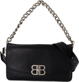 Balenciaga Womens Shoulder Bag Black Lambskin