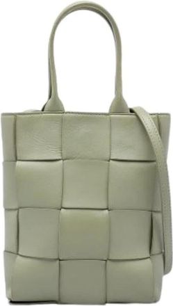 Bottega Veneta Pre-owned Cassette Tote - Dames - Vintage Shopper - Groen - ONE Size - Leer - Vintage